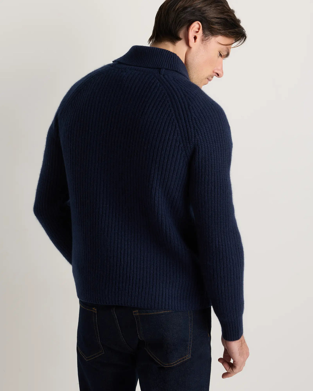 Mongolian Cashmere Shawl Collar Cardigan - US 2289