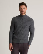Luxe Baby Cashmere Cable Quarter Zip Sweater - US 3520