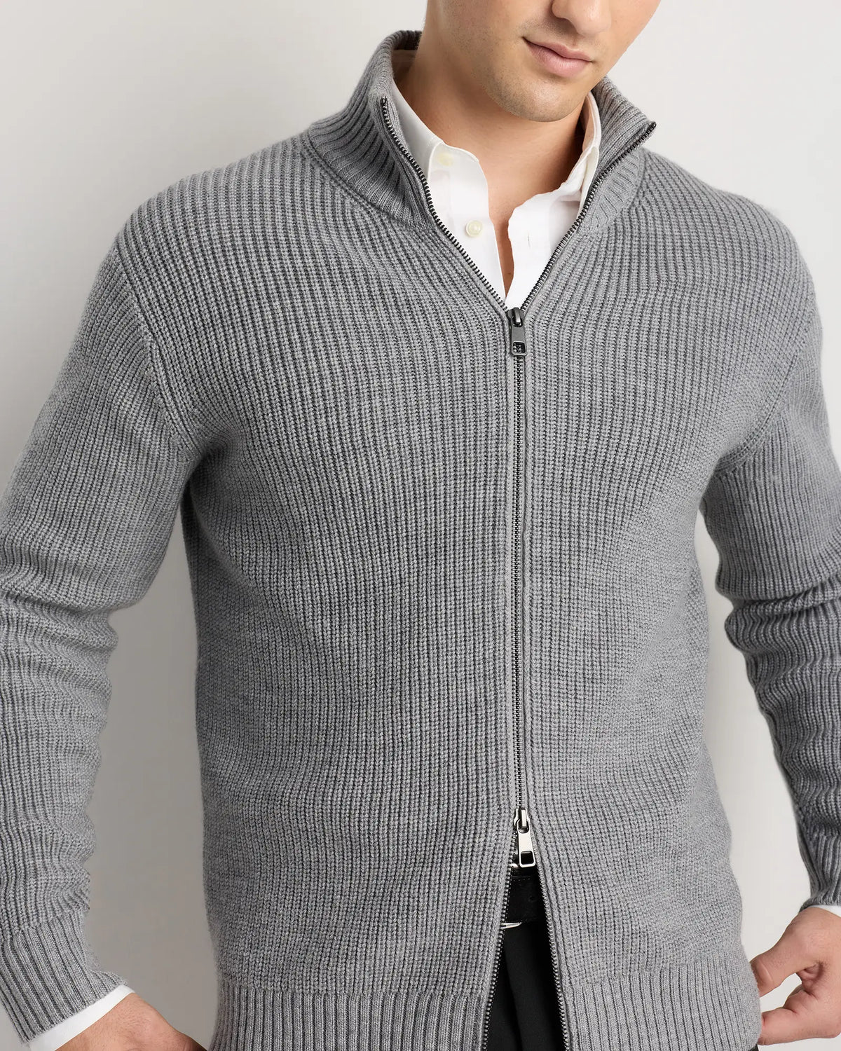 Australian Merino Wool Full Zip Sweater - US 0993