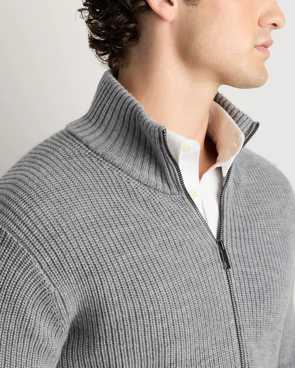 Australian Merino Wool Full Zip Sweater - US 0993