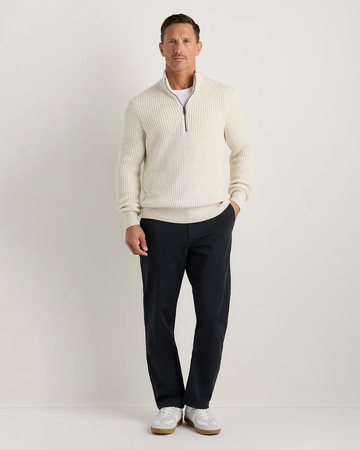 Australian Merino Wool Half Zip Sweater - US 6700