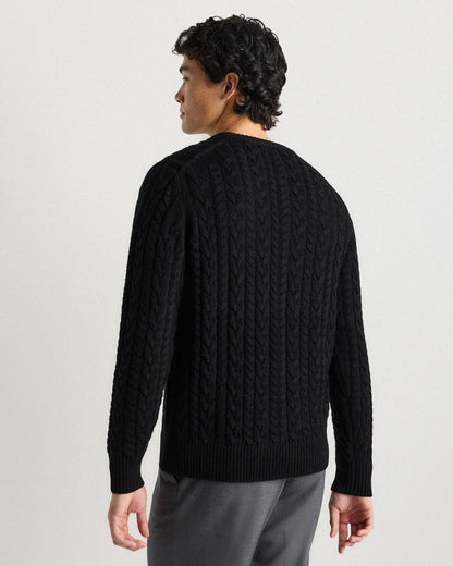 Australian Merino Wool Cable Crewneck Sweater - US 9025