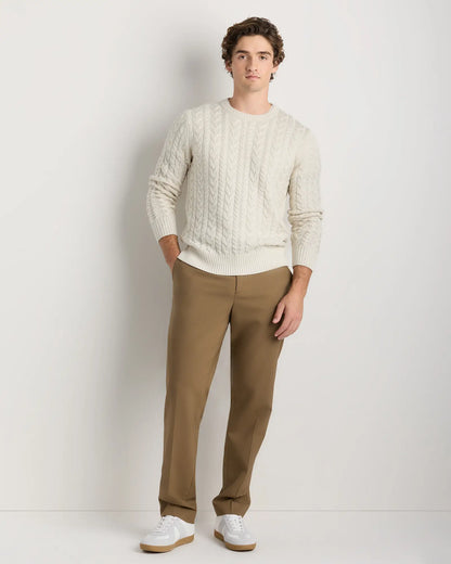 Australian Merino Wool Cable Crewneck Sweater - US 4648