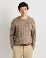 Australian Merino Wool Cable Crewneck Sweater - US 3266