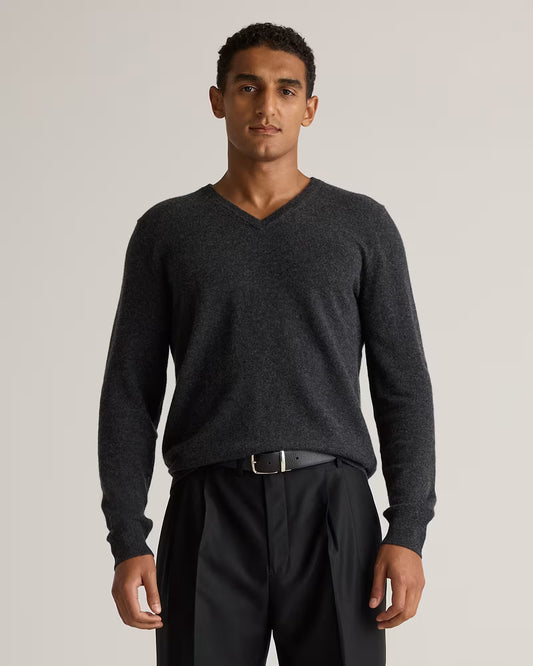 Mongolian Cashmere V-Neck Sweater - US 0198