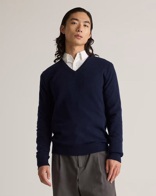 Mongolian Cashmere V-Neck Sweater - US 9660