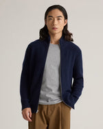 Mongolian Cashmere Fisherman Full Zip Sweater - US 0980
