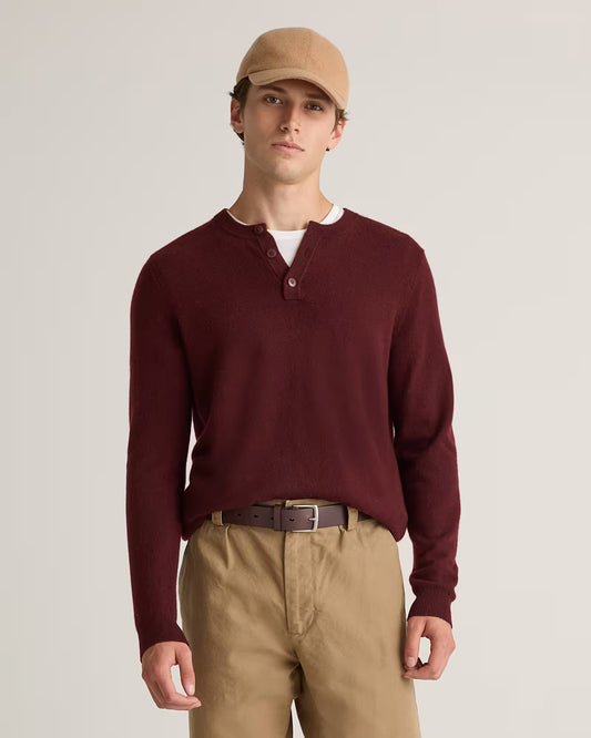 Mongolian Cashmere Henley Sweater - US 6020