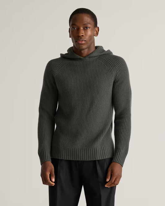 Mongolian Cashmere Fisherman Pullover Hoodie - US 8314