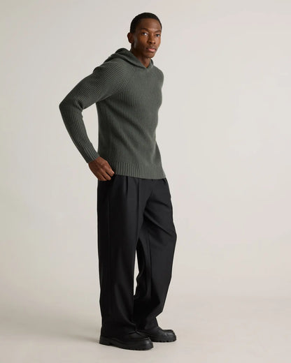 Mongolian Cashmere Fisherman Pullover Hoodie - US 8314