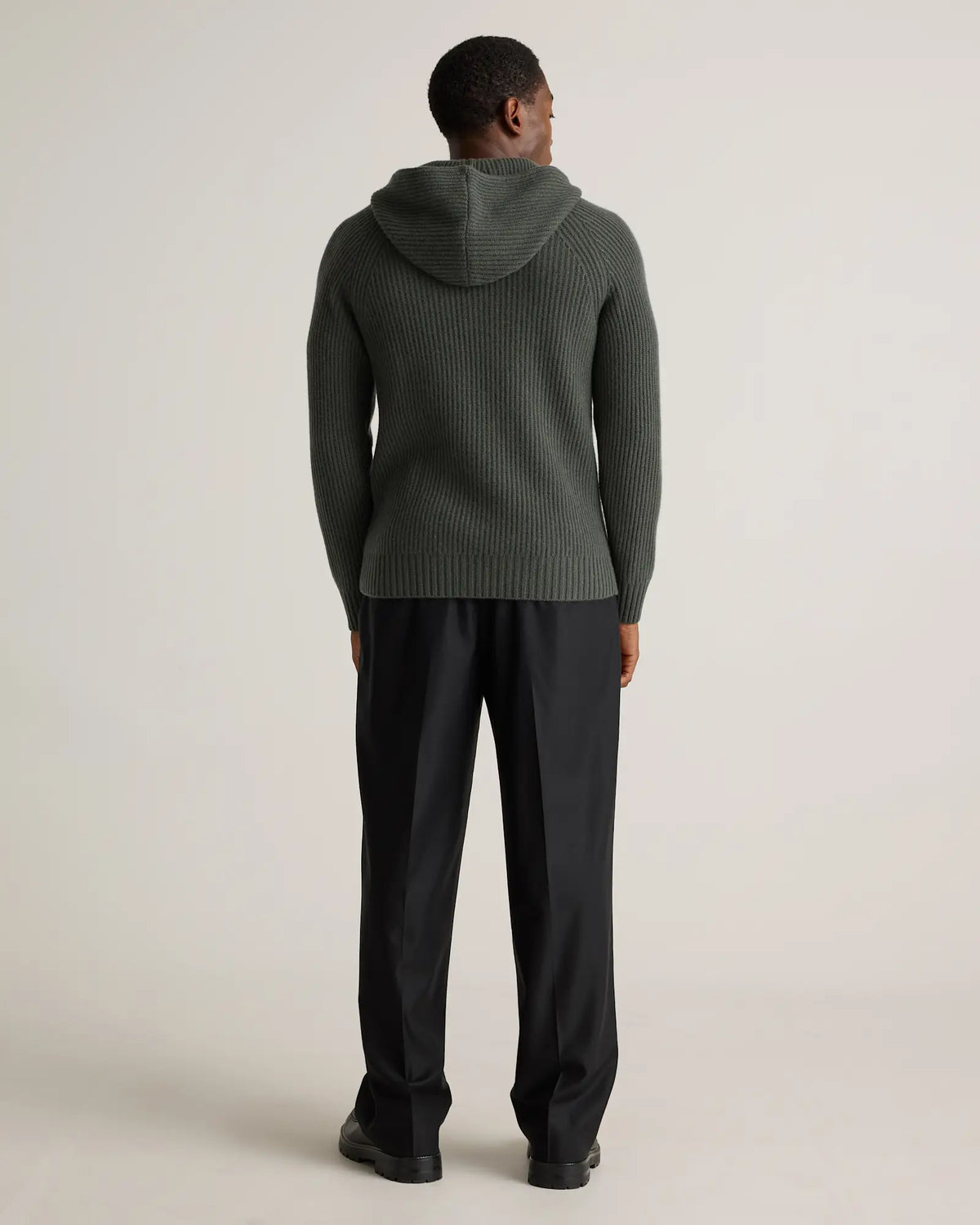 Mongolian Cashmere Fisherman Pullover Hoodie - US 8314