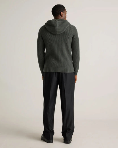 Mongolian Cashmere Fisherman Pullover Hoodie - US 8314