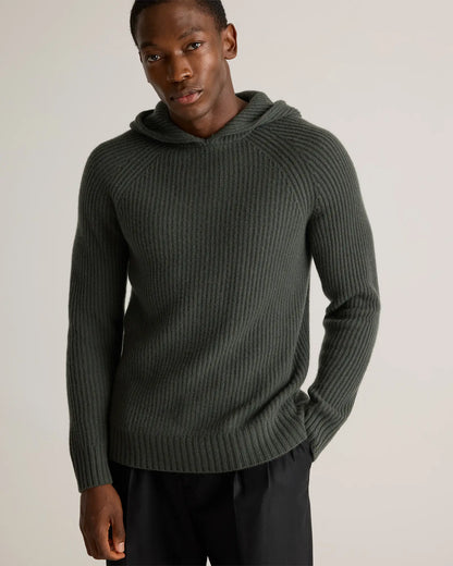 Mongolian Cashmere Fisherman Pullover Hoodie - US 8314