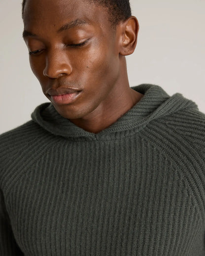 Mongolian Cashmere Fisherman Pullover Hoodie - US 8314