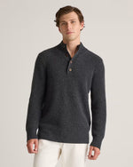 Mongolian Cashmere Waffle Quarter Button Sweater - US 4332