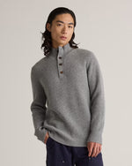 Mongolian Cashmere Waffle Quarter Button Sweater - US 3226