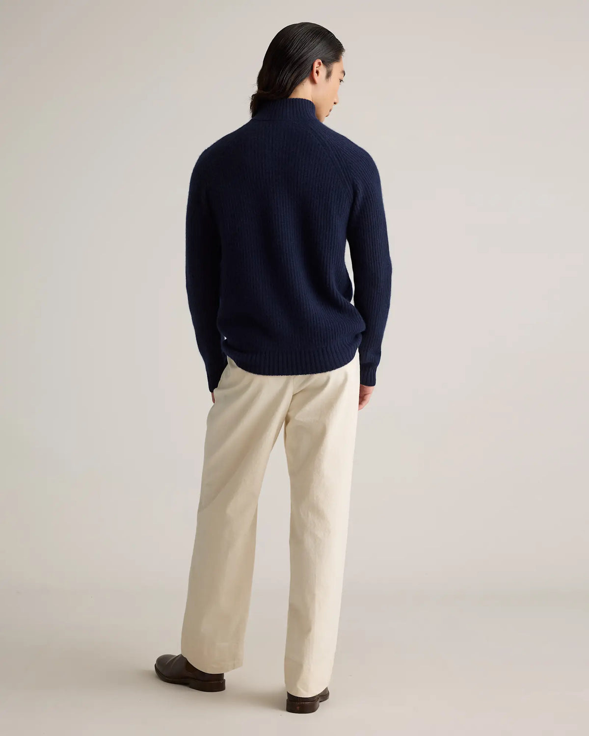Mongolian Cashmere Fisherman Quarter Zip Sweater - US 4407