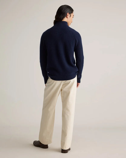Mongolian Cashmere Fisherman Quarter Zip Sweater - US 4407