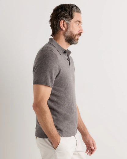 100% Mongolian Cashmere Short Sleeve Polo Sweater - US 6906