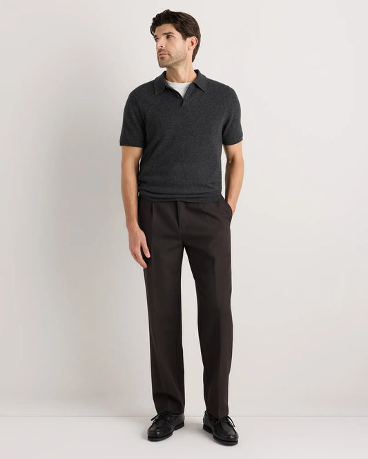 100% Mongolian Cashmere Short Sleeve Polo Sweater - US 4060