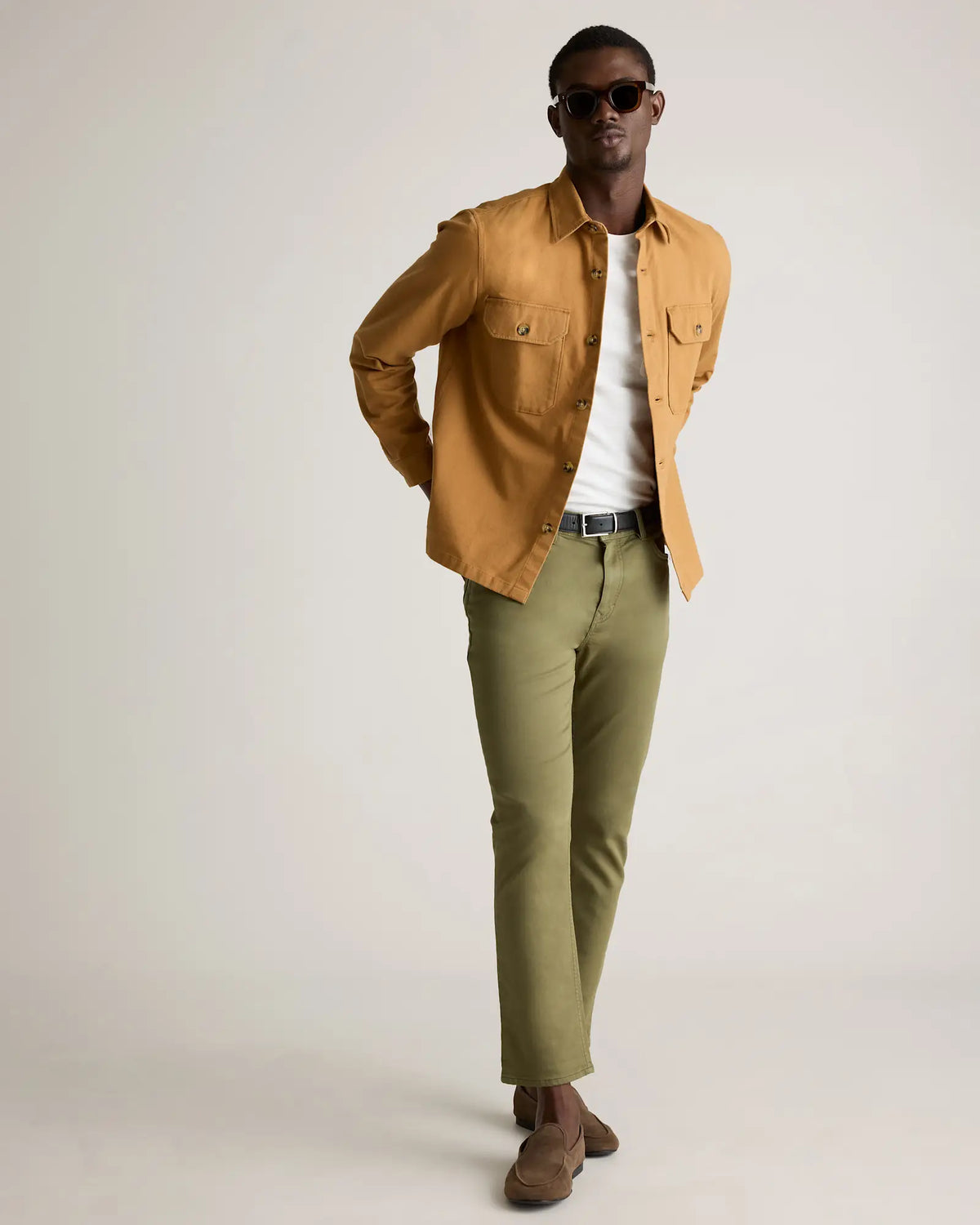 Double-Brushed Stretch Overshirt Jacket - US 1856