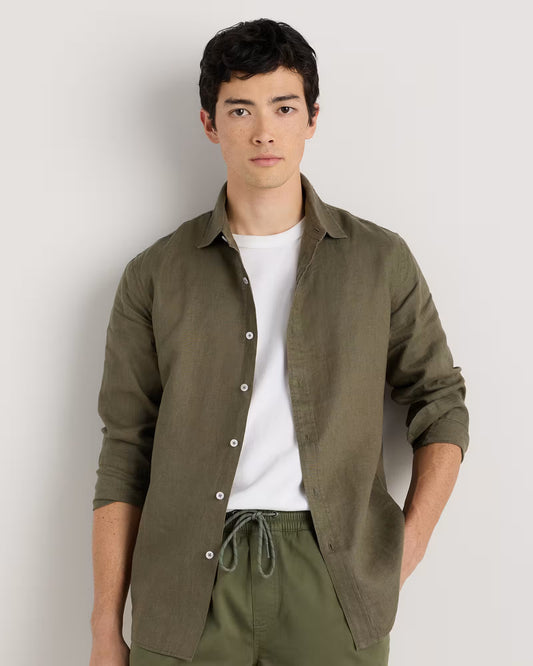 100% European Linen Relaxed Long Sleeve Shirt - US 8629