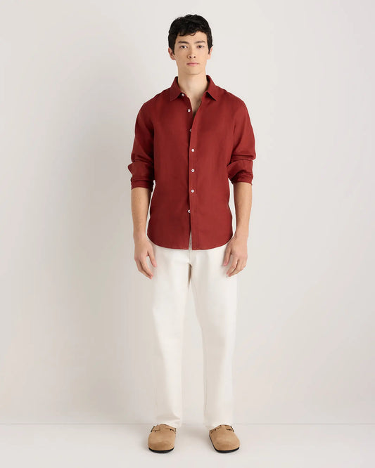 100% European Linen Relaxed Long Sleeve Shirt - US 4135