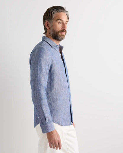 100% European Linen Relaxed Long Sleeve Shirt - US 0464