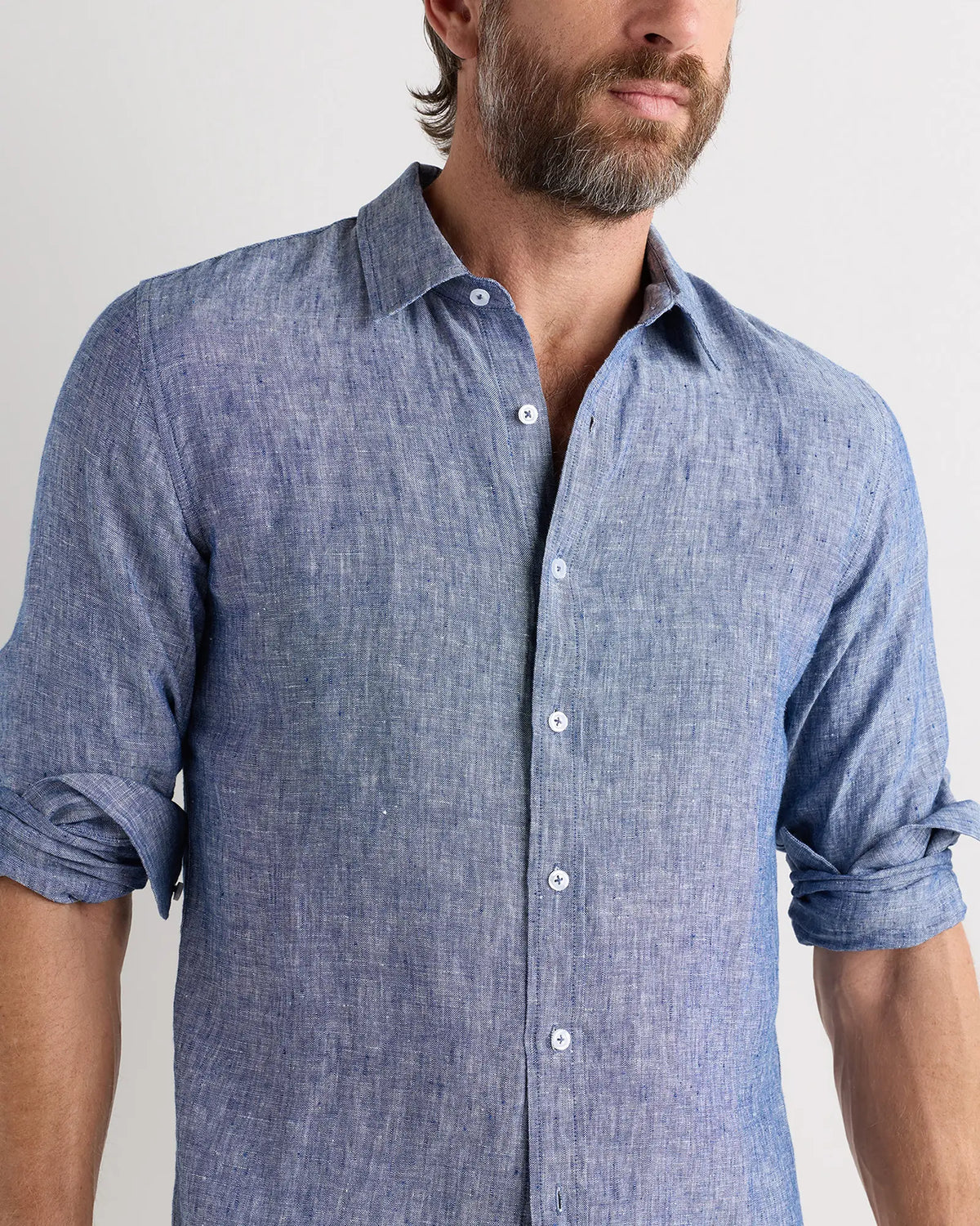 100% European Linen Relaxed Long Sleeve Shirt - US 0464