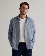 100% European Linen Relaxed Long Sleeve Shirt - US 6054