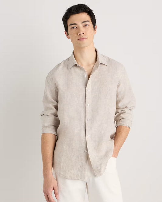 100% European Linen Relaxed Long Sleeve Shirt - US 3476