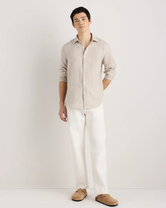 100% European Linen Relaxed Long Sleeve Shirt - US 3476