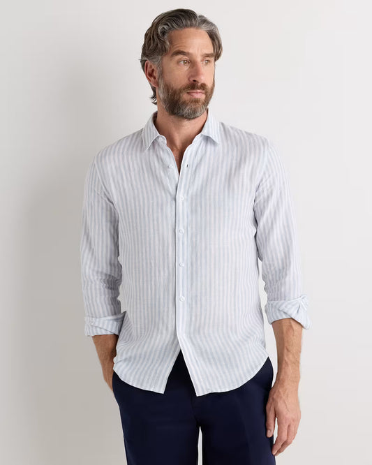 100% European Linen Relaxed Long Sleeve Shirt - US 9293