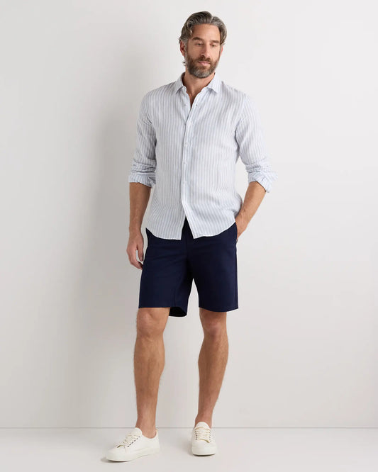 100% European Linen Relaxed Long Sleeve Shirt - US 9293