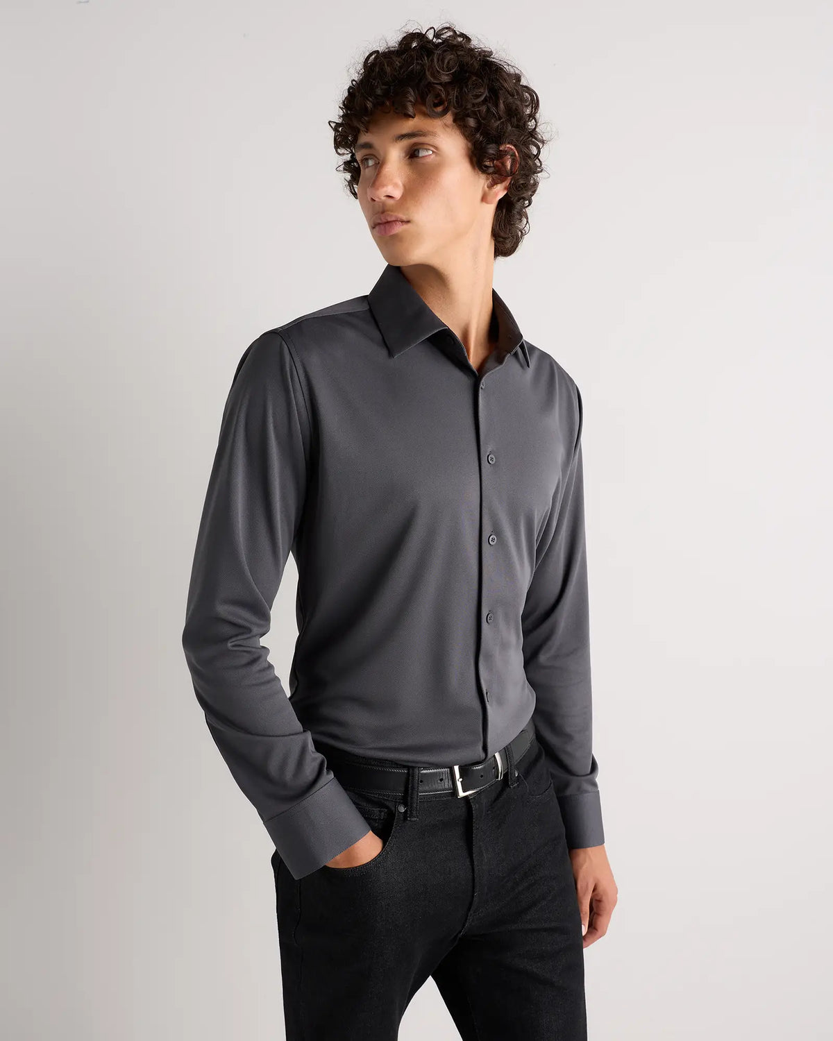Commuter Stretch Pique Long Sleeve Button Down - US 7437