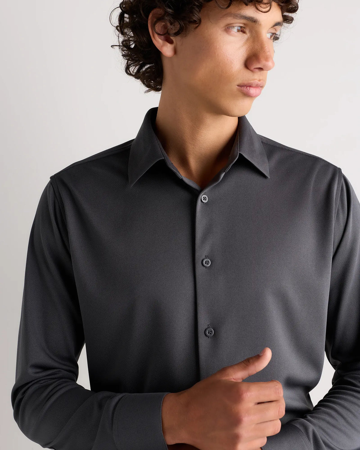 Commuter Stretch Pique Long Sleeve Button Down - US 7437
