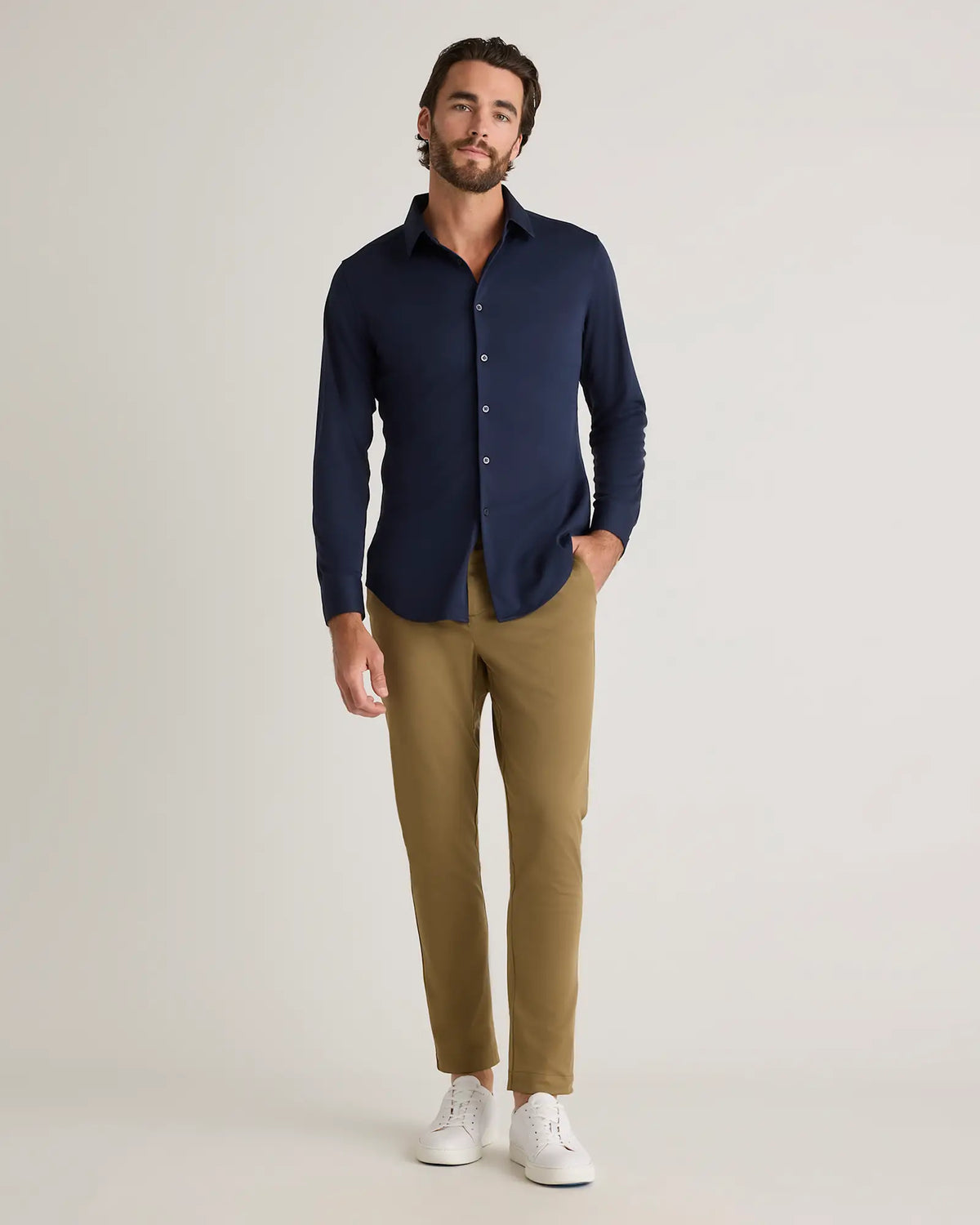 Commuter Stretch Pique Long Sleeve Button Down - US 3946