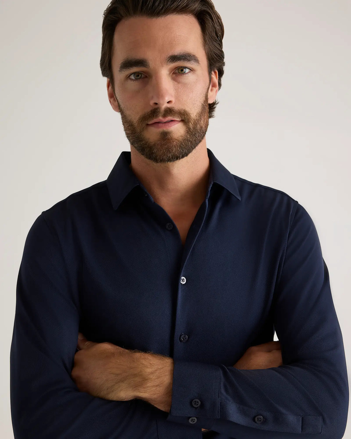 Commuter Stretch Pique Long Sleeve Button Down - US 3946