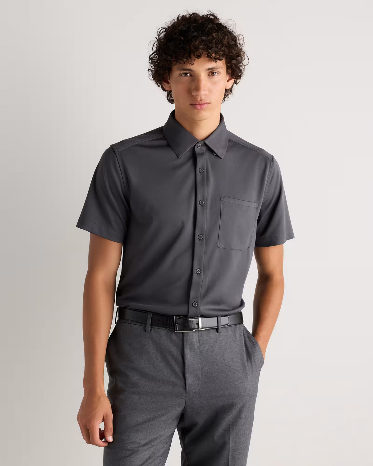 Commuter Stretch Pique Short Sleeve Button Down - US 1853