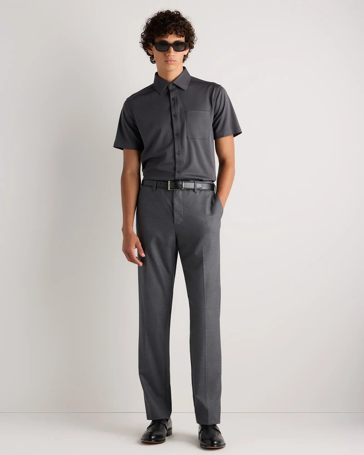 Commuter Stretch Pique Short Sleeve Button Down - US 1853