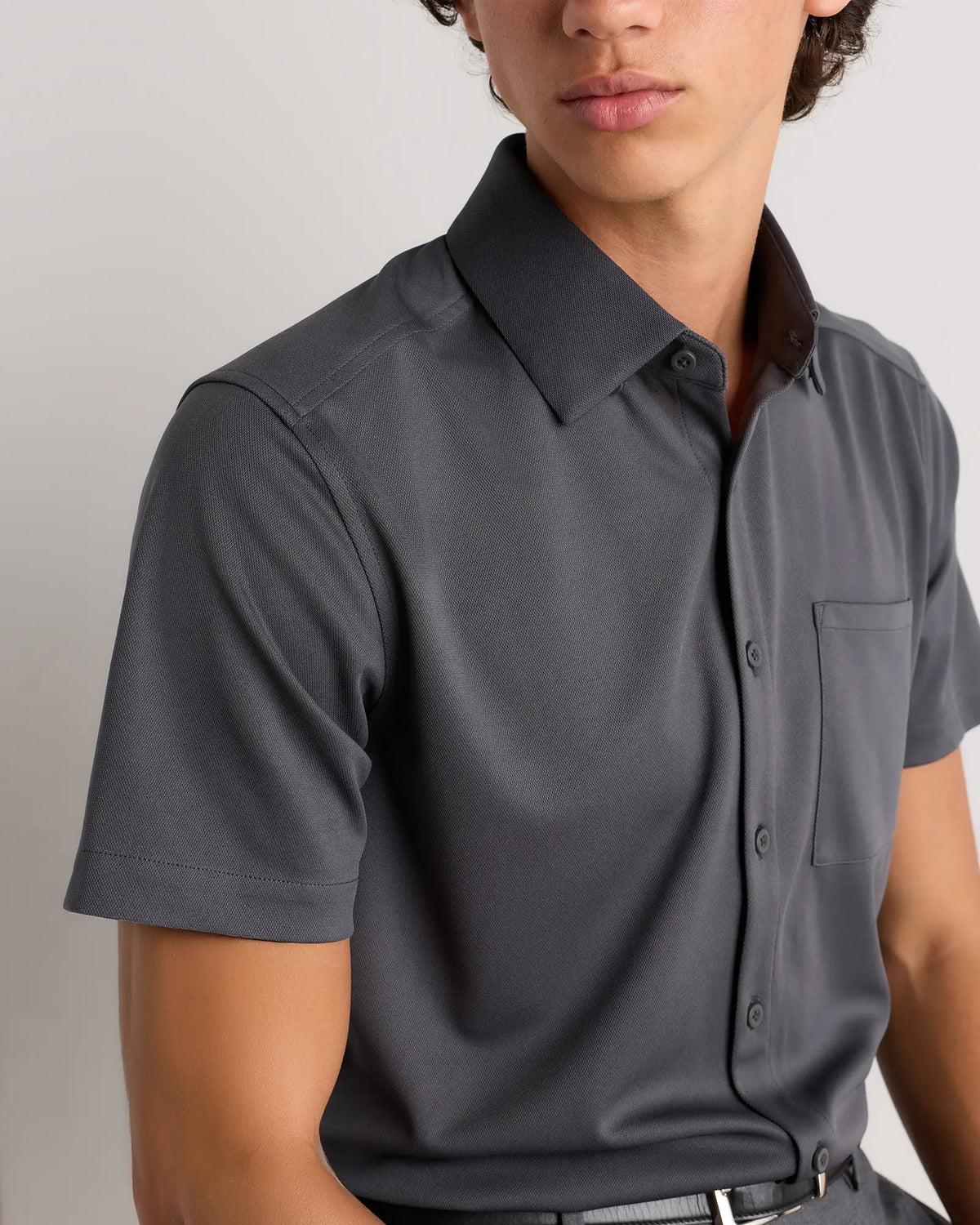 Commuter Stretch Pique Short Sleeve Button Down - US 1853