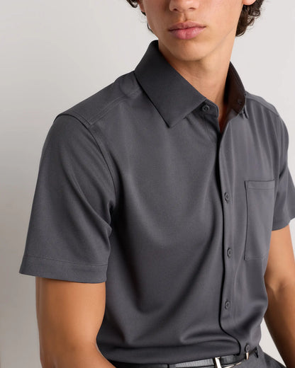 Commuter Stretch Pique Short Sleeve Button Down - US 1853
