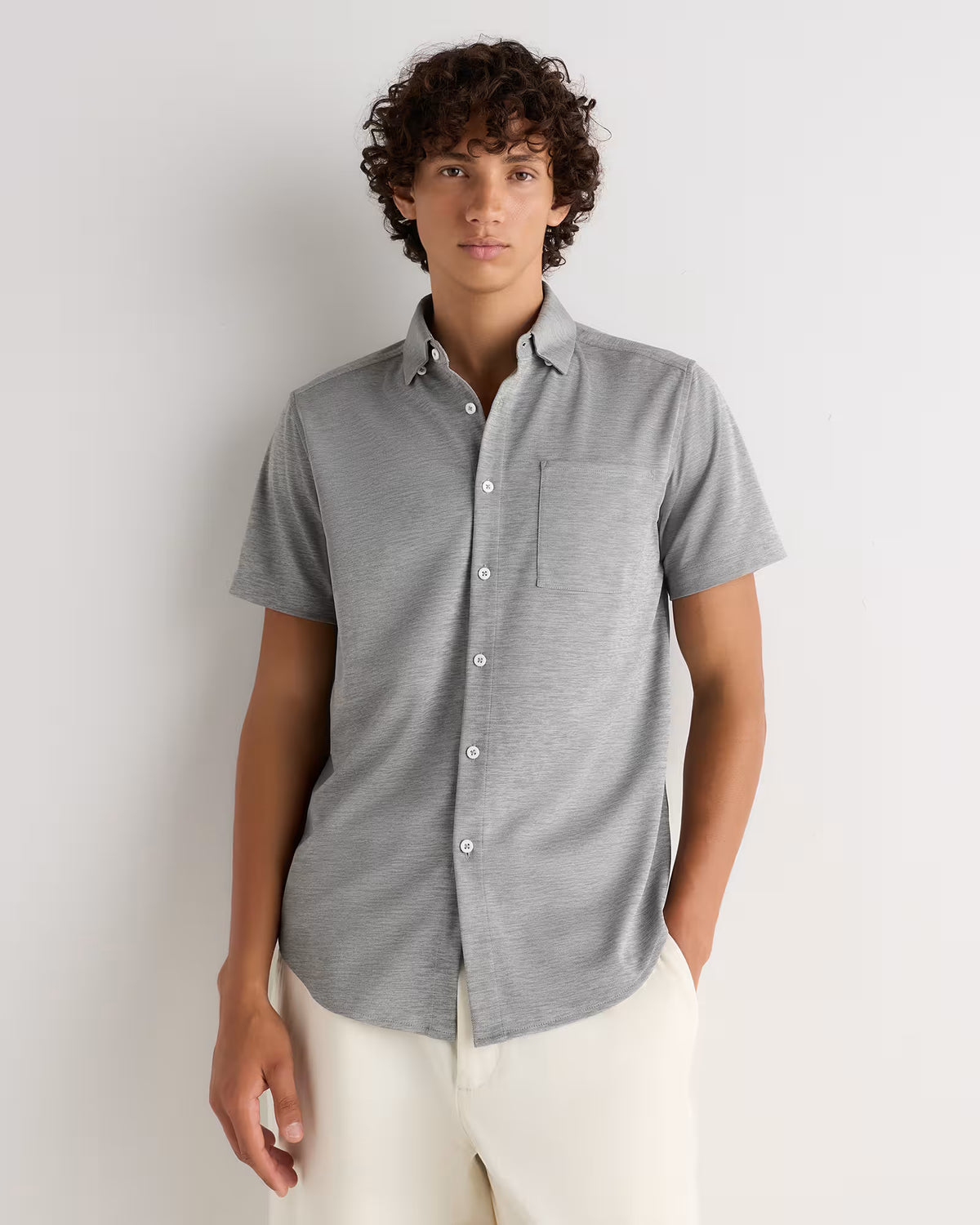 Commuter Stretch Pique Short Sleeve Button Down - US 3759