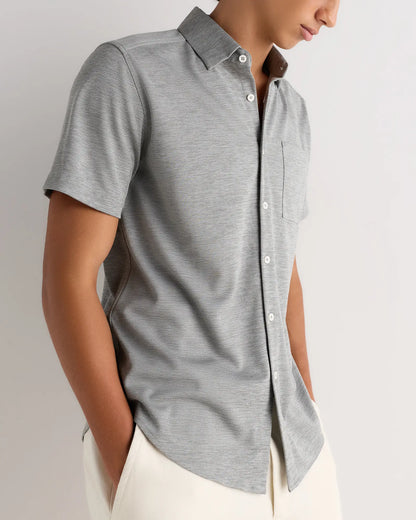 Commuter Stretch Pique Short Sleeve Button Down - US 3759