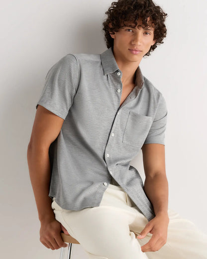 Commuter Stretch Pique Short Sleeve Button Down - US 3759