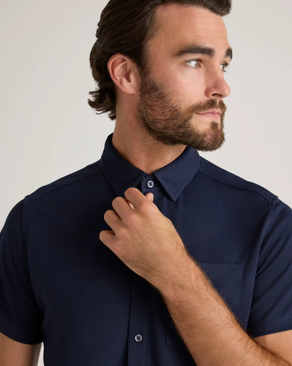 Commuter Stretch Pique Short Sleeve Button Down - US 6949