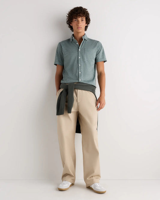 Commuter Stretch Pique Short Sleeve Button Down - US 9689