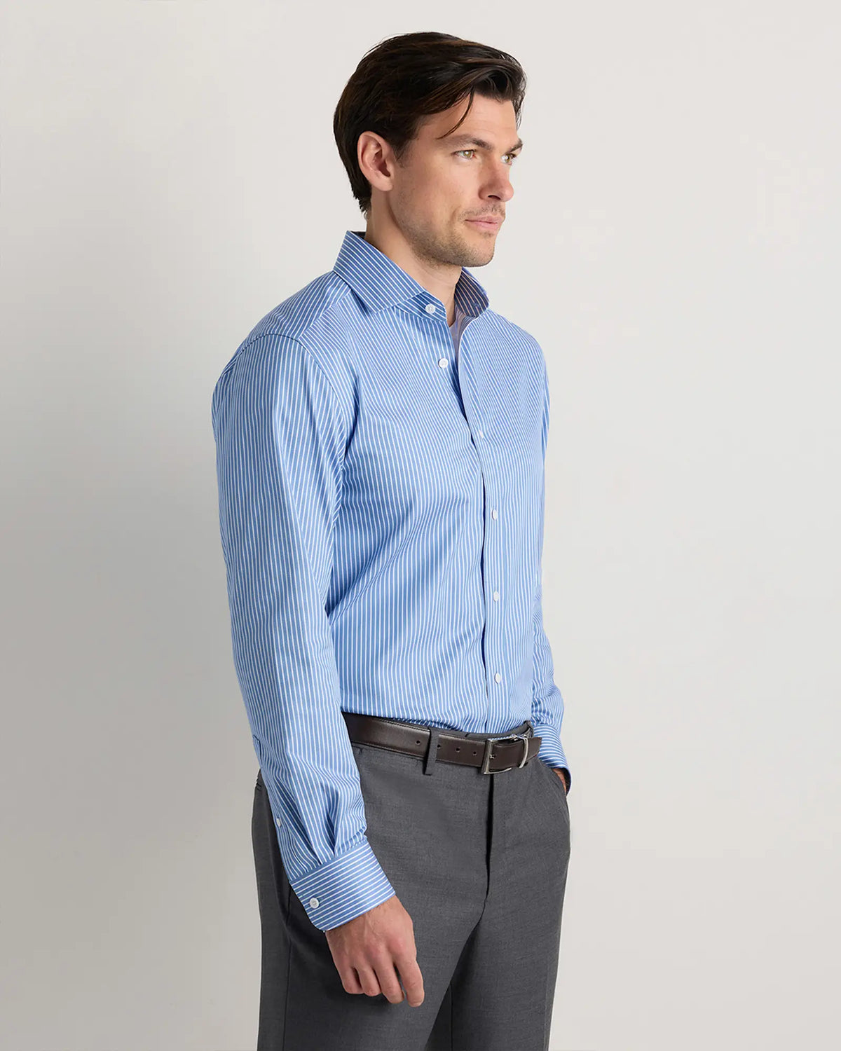 Organic Cotton Stretch Twill Dress Shirt - US 7166