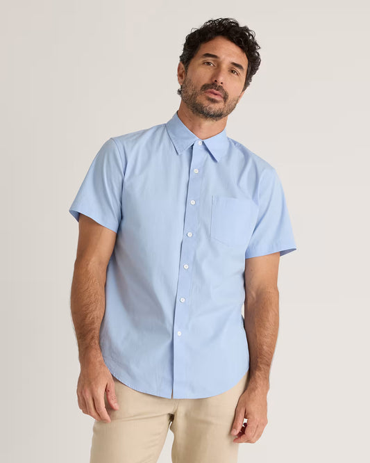 Organic Cotton Stretch Poplin Short Sleeve Shirt - US 4056