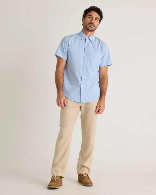 Organic Cotton Stretch Poplin Short Sleeve Shirt - US 4056